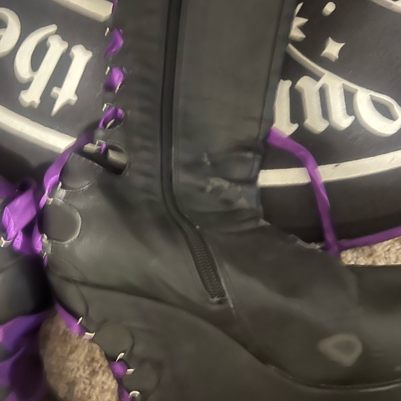 Demonia Corset Black and Purple Women's Boots - Picture 4 of 5